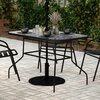 Flash Furniture Tory 27.5-in x 47.25-in Patio Table w/Tempered Glass Top w/Umbrella Hole and Steel Tube Frame, Blk FV-FRB7-120-7W-BLK-GG